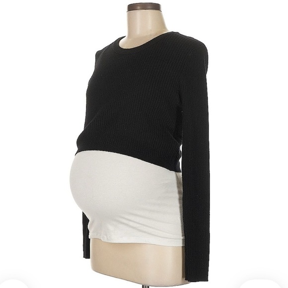 Seraphine Tops - Seraphine Maternity & Nursing Ribbed Cropped Sweater size 6